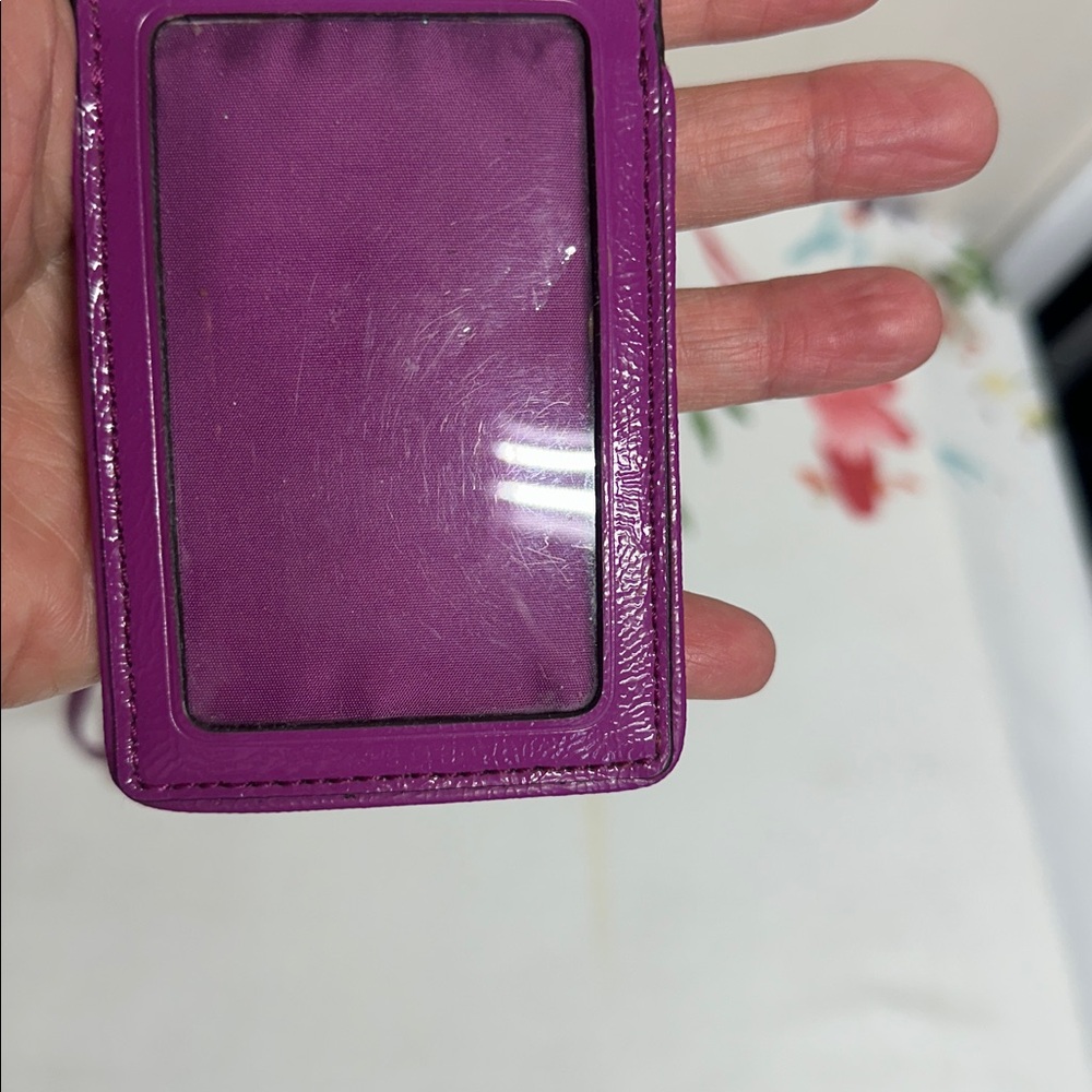 Coach Poppy Colorful Patterned ID Holder Lanyard - Picture 5 of 7